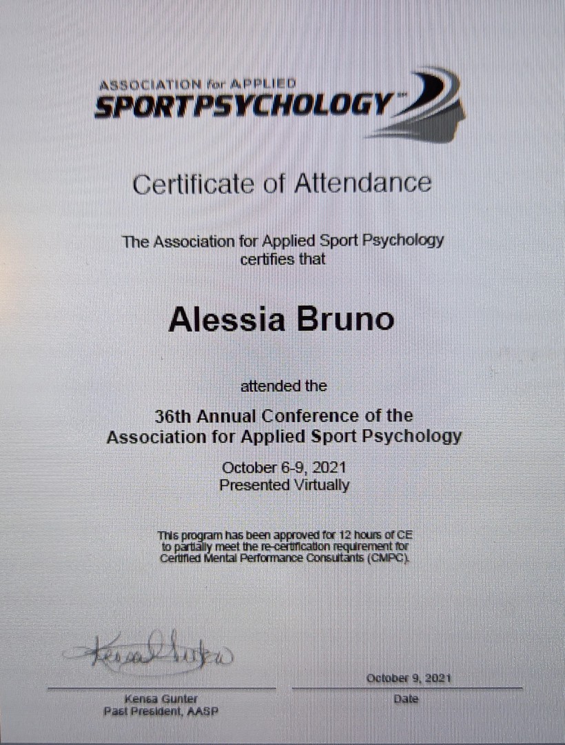 2021, Convegno Americano, Associazione Psicologia dello Sport Applicata AASP